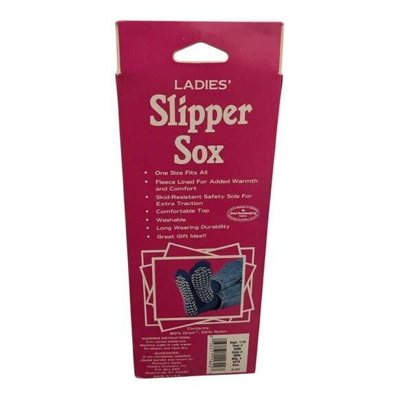 Vintage Ladies Slipper Socks Purple OSFA‎ Kentucky Derby Hoosery Company - Picture 3 of 4